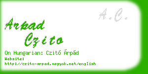 arpad czito business card